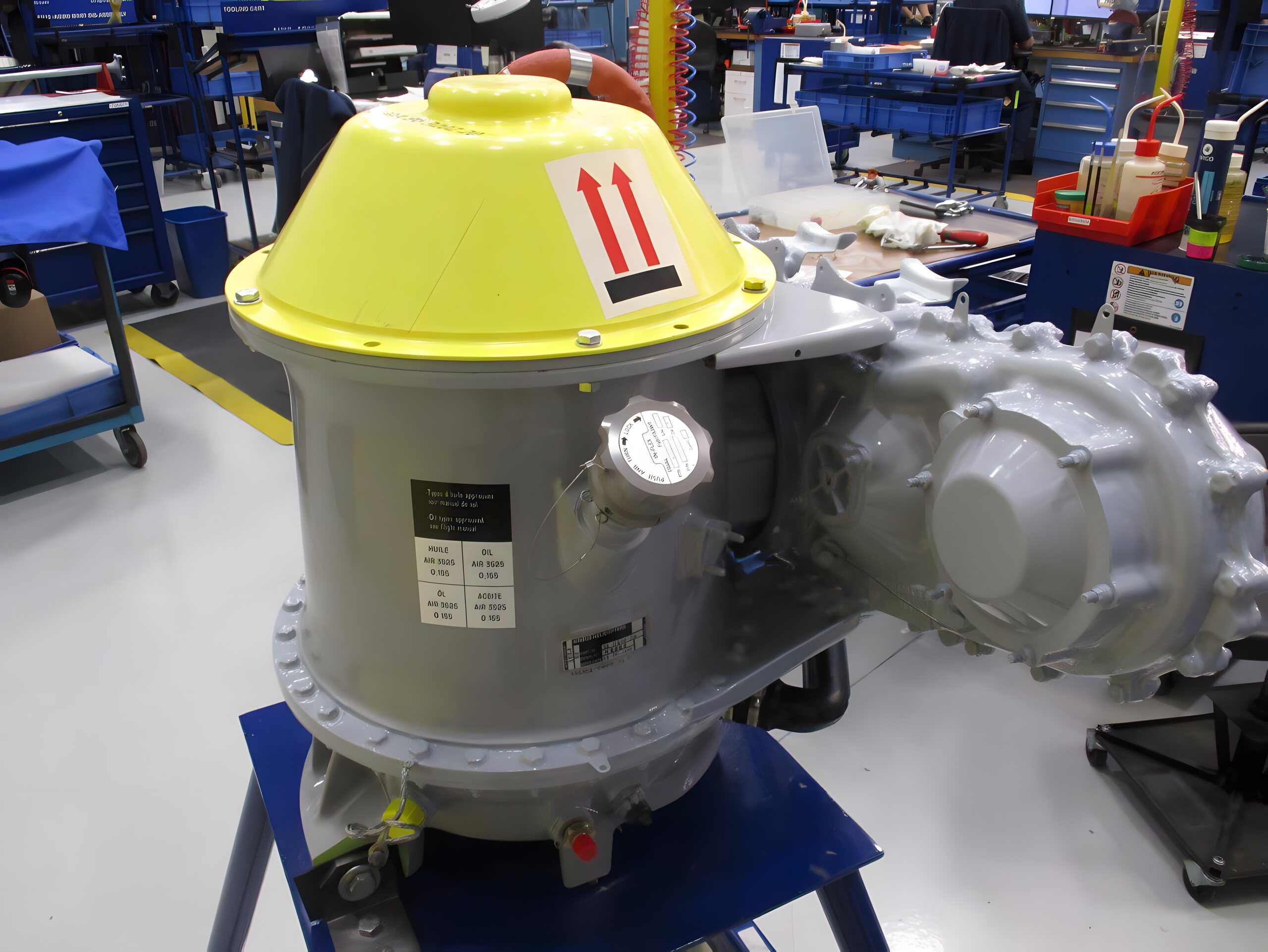 Piston engine detail on maintenance stand